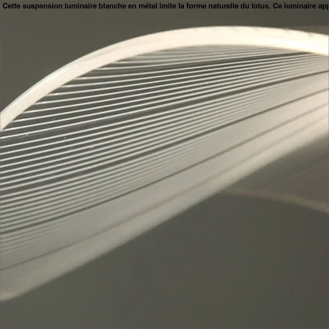 Suspension luminaire blanche inspirée de la feuille de lotus


