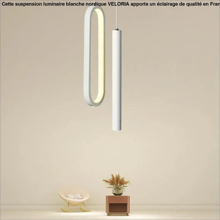 Suspension luminaire blanche nordique pour chambre moderne

