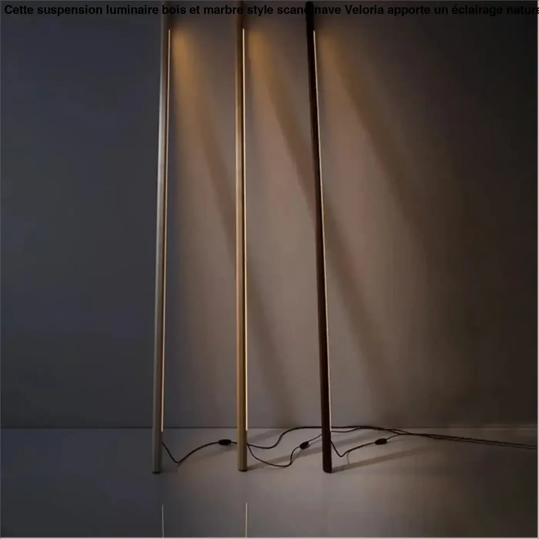 Lampadaire vertical en bois éclairage ambiant élégant