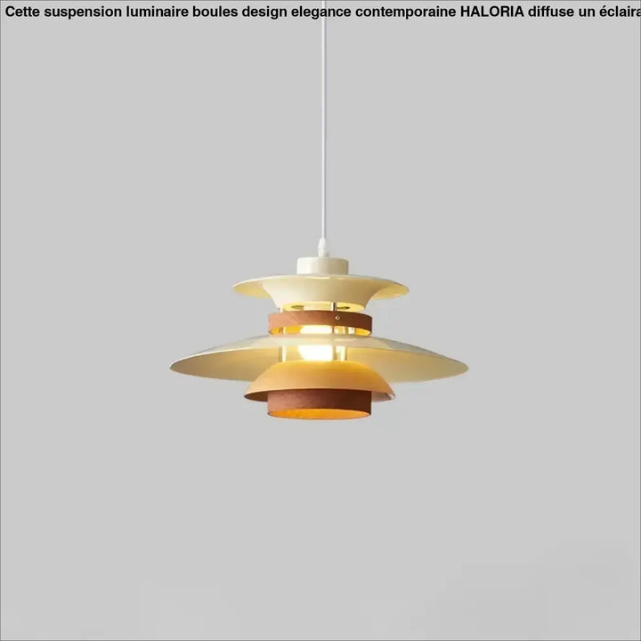 Suspension luminaire stratiss en couches crème et ambre chaud avec design moderne pour intérieur scandinave