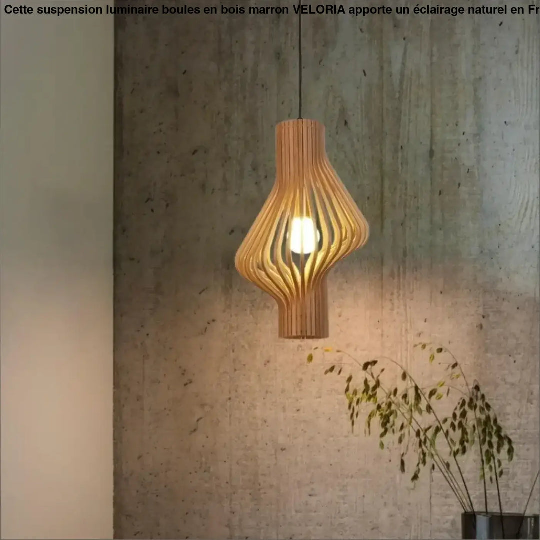Suspension Luminaire Bois Tressé Moderne Style Contemporain

