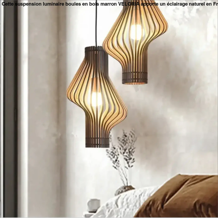 Suspension Luminaire Bois Tressé Moderne Style Contemporain

