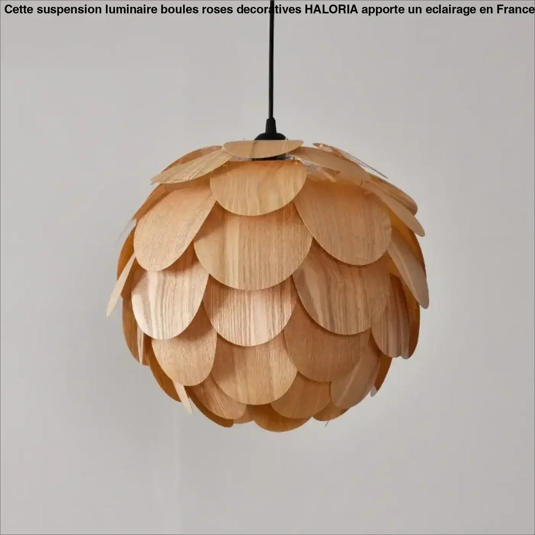 Suspension en bois style design organique beige naturel
