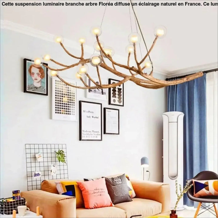 Suspension Luminaire Branche d’Arbre Design Naturel