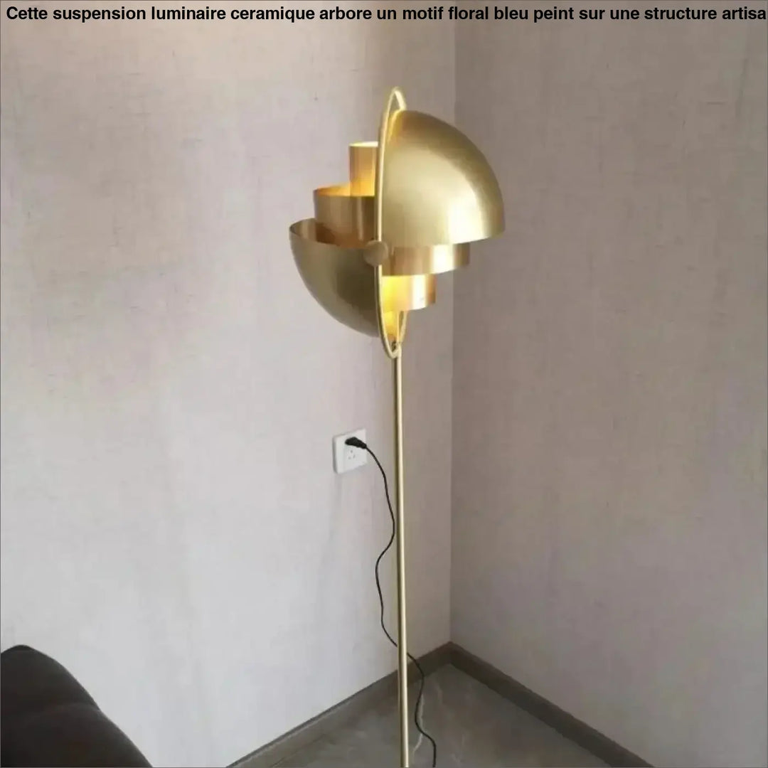 Lampadaire design en métal doré et noir moderne chic doré