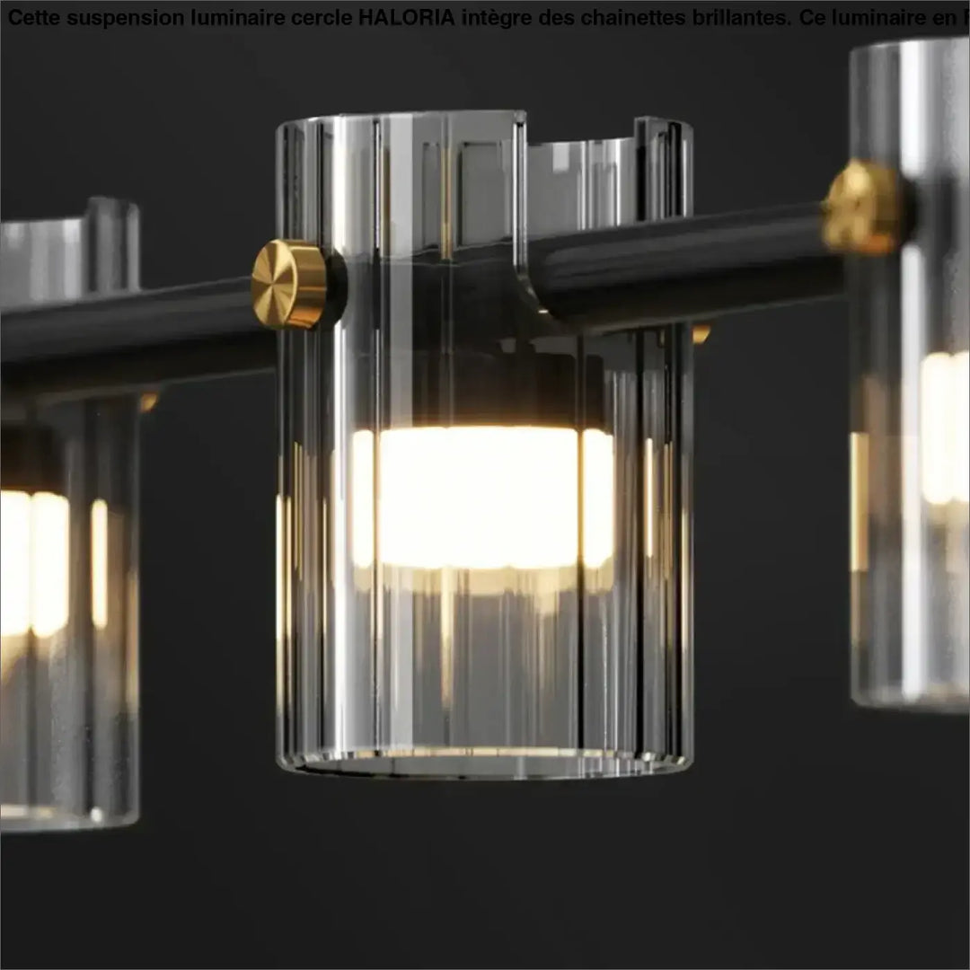 Suspension luminaire linéaire en verre moderne noir élégant