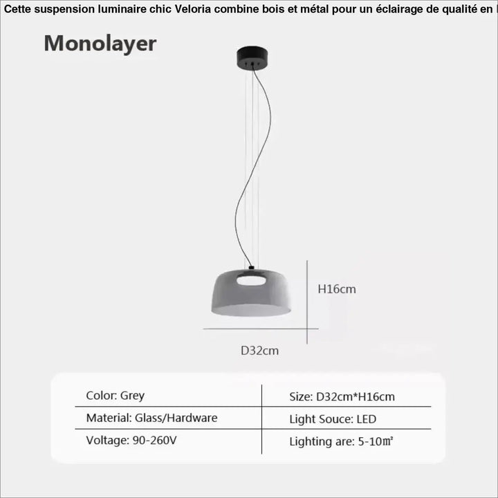 Suspension luminaire led orange éclatante design élégant