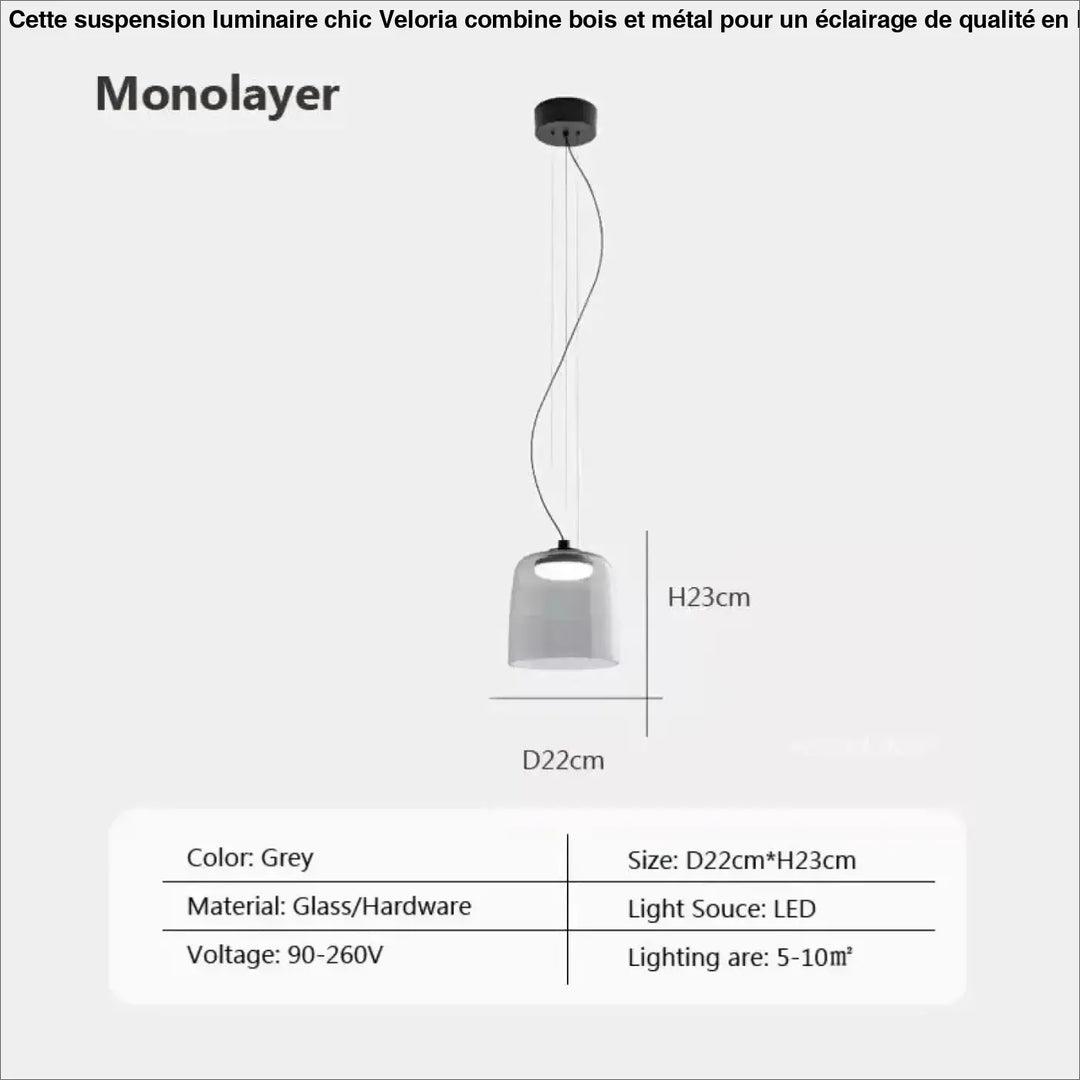 Suspension luminaire led orange éclatante design élégant