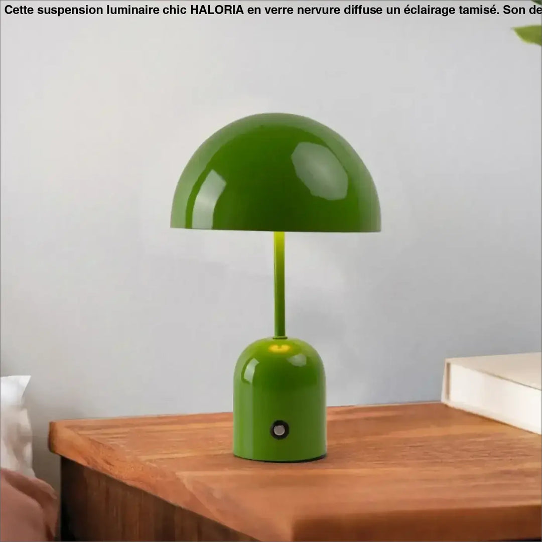 Lampe de table kapula en vert brillant en forme de champignon design contemporain pour décoration intérieure moderne