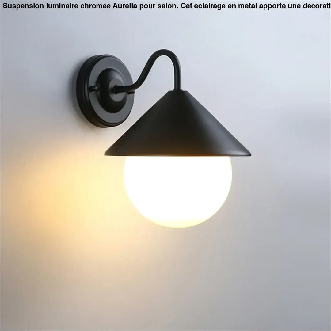 Luminaire Extérieur Design Moderne Noir Et Verre Blanc
