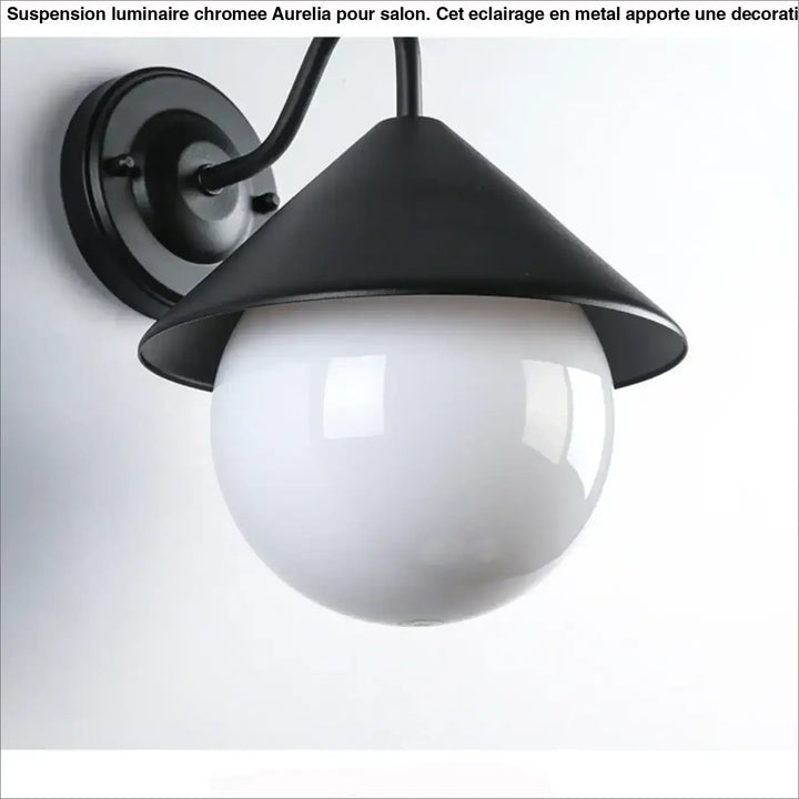 Luminaire Extérieur Design Moderne Noir Et Verre Blanc