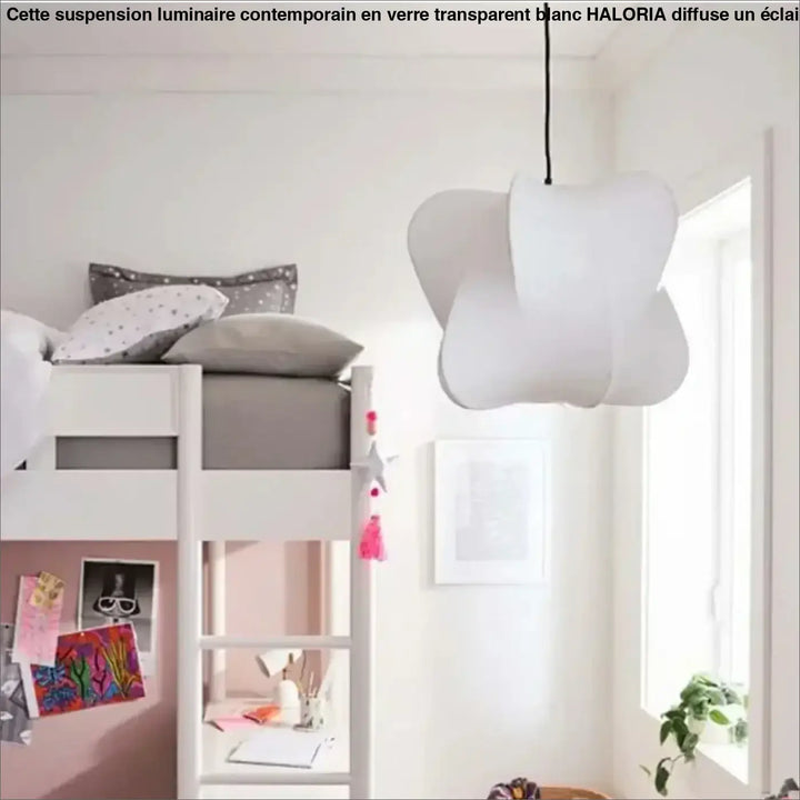 Suspension blanche en forme de nuage élégante style aérien