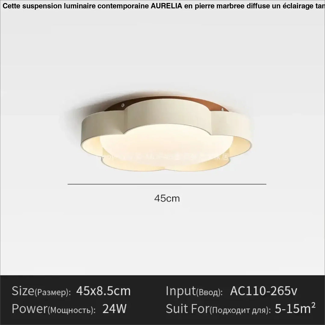 Plafonnier moderne led forme fleur design élégant naturel