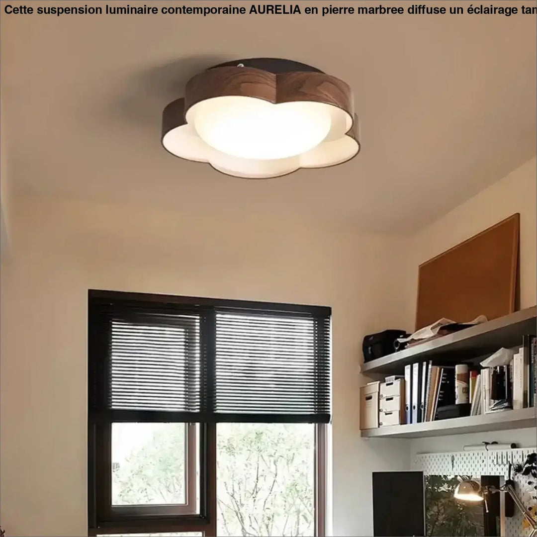Plafonnier moderne led forme fleur design élégant naturel