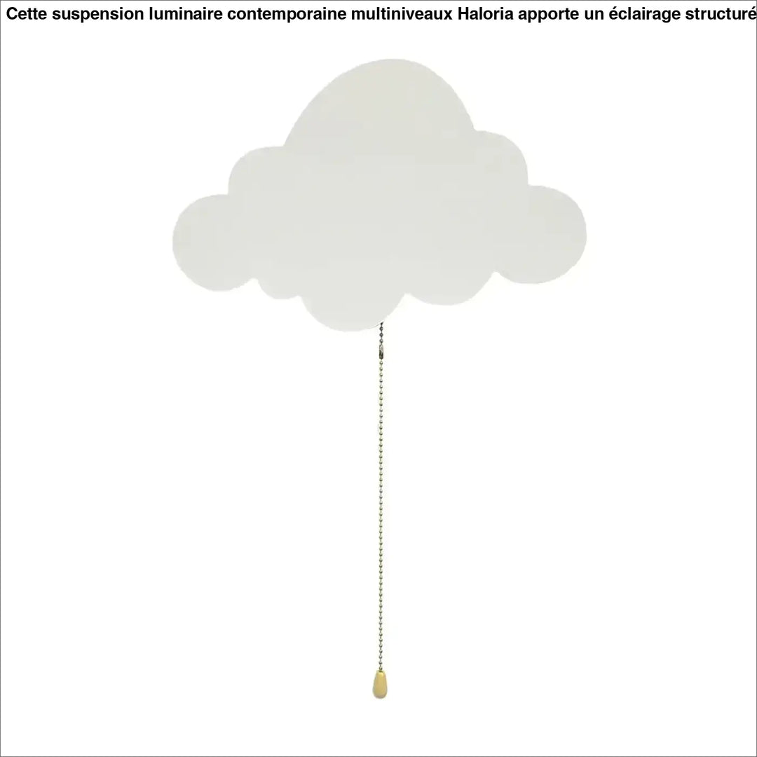 Appique murale avec tirette de ventilateur en forme de nuage blanc, chaîne métallique et pendentif jaune pâle pour décoration intérieure lampe murale nuage