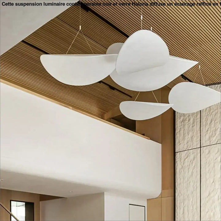 Suspension luminaire design blanc mat formes galets moderne