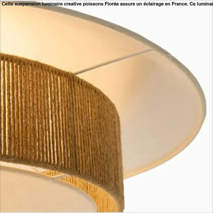 Suspension design blanche jute naturelle ambiance élégante