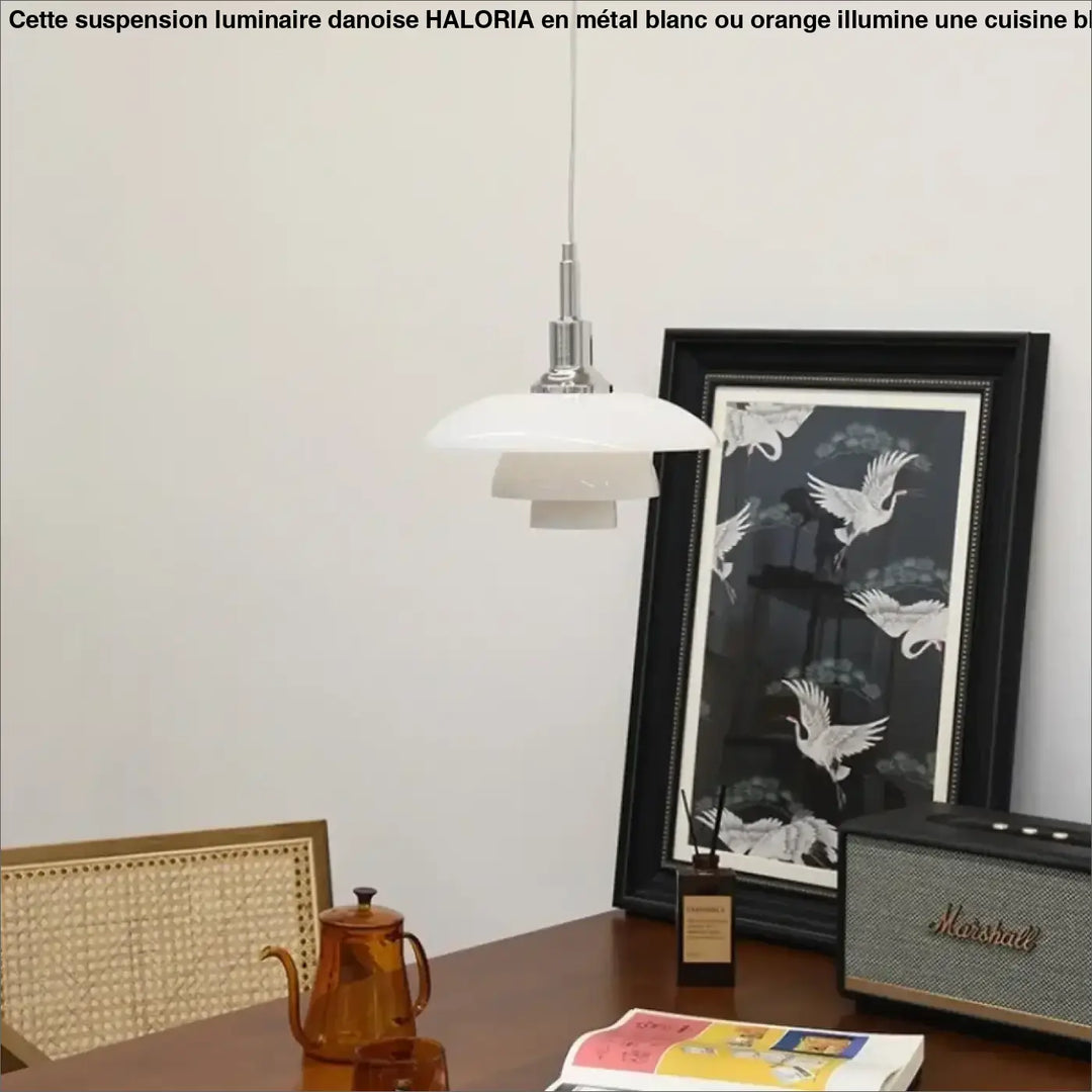 Suspension luminaire danoise de cuisine blanche ou orange

