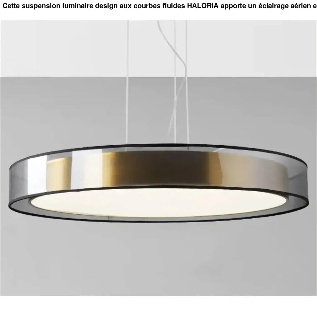 Suspension luminaire kylos moderne avec anneaux métalliques réfléchissants en chrome et laiton brossé élégant