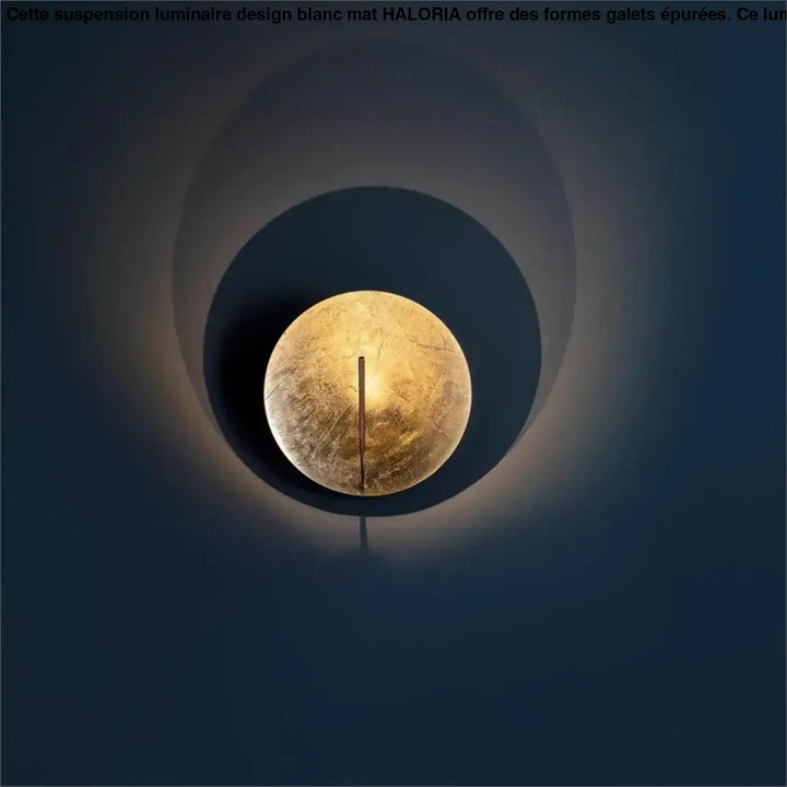 Applique Murale Design Ronde Dorée Effet Lune Élégante

