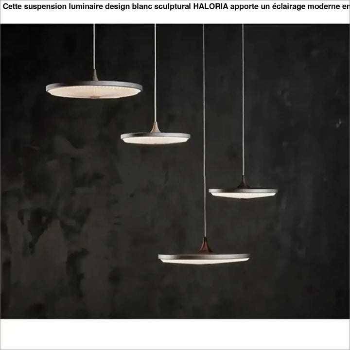 Suspension luminaire ronde design moderne en noir et blanc