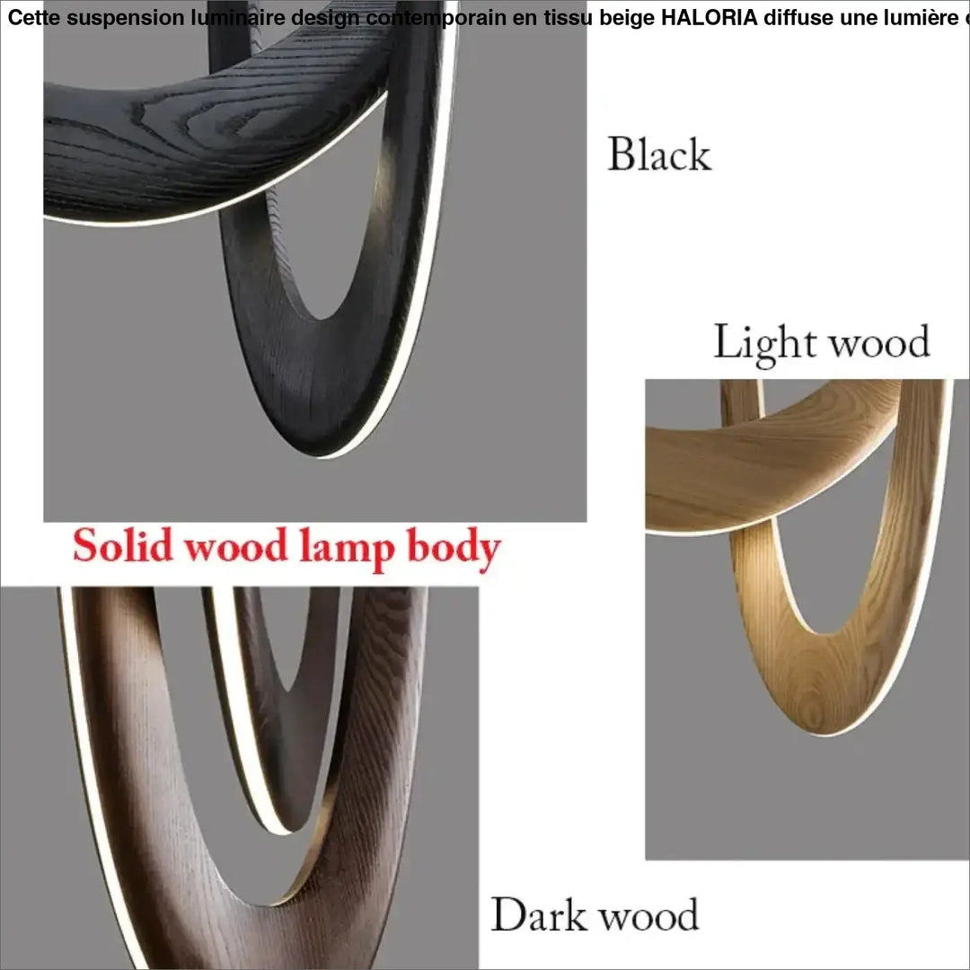 Suspension design organique en bois led contemporaine chic