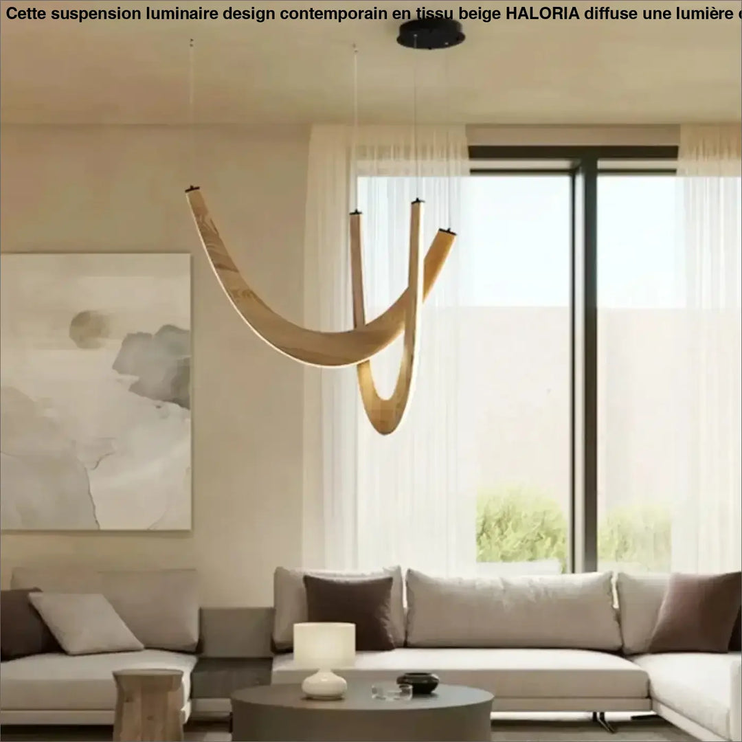 Suspension design organique en bois led contemporaine chic