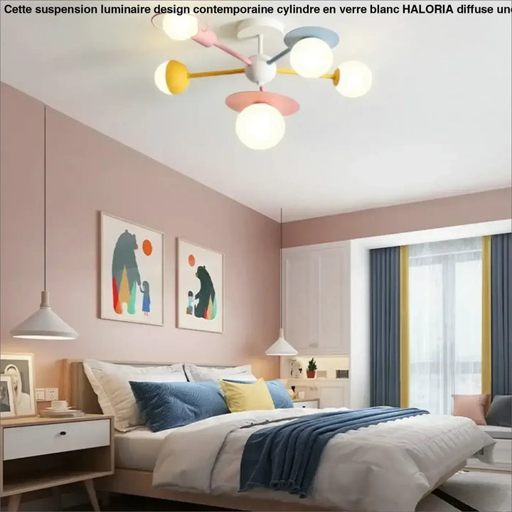 Plafonnier design avec boules lumineuses pour chambre enfant