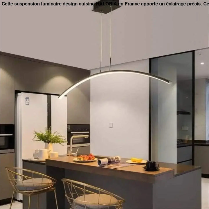 Suspension Luminaire Design Cuisine LED Courbée