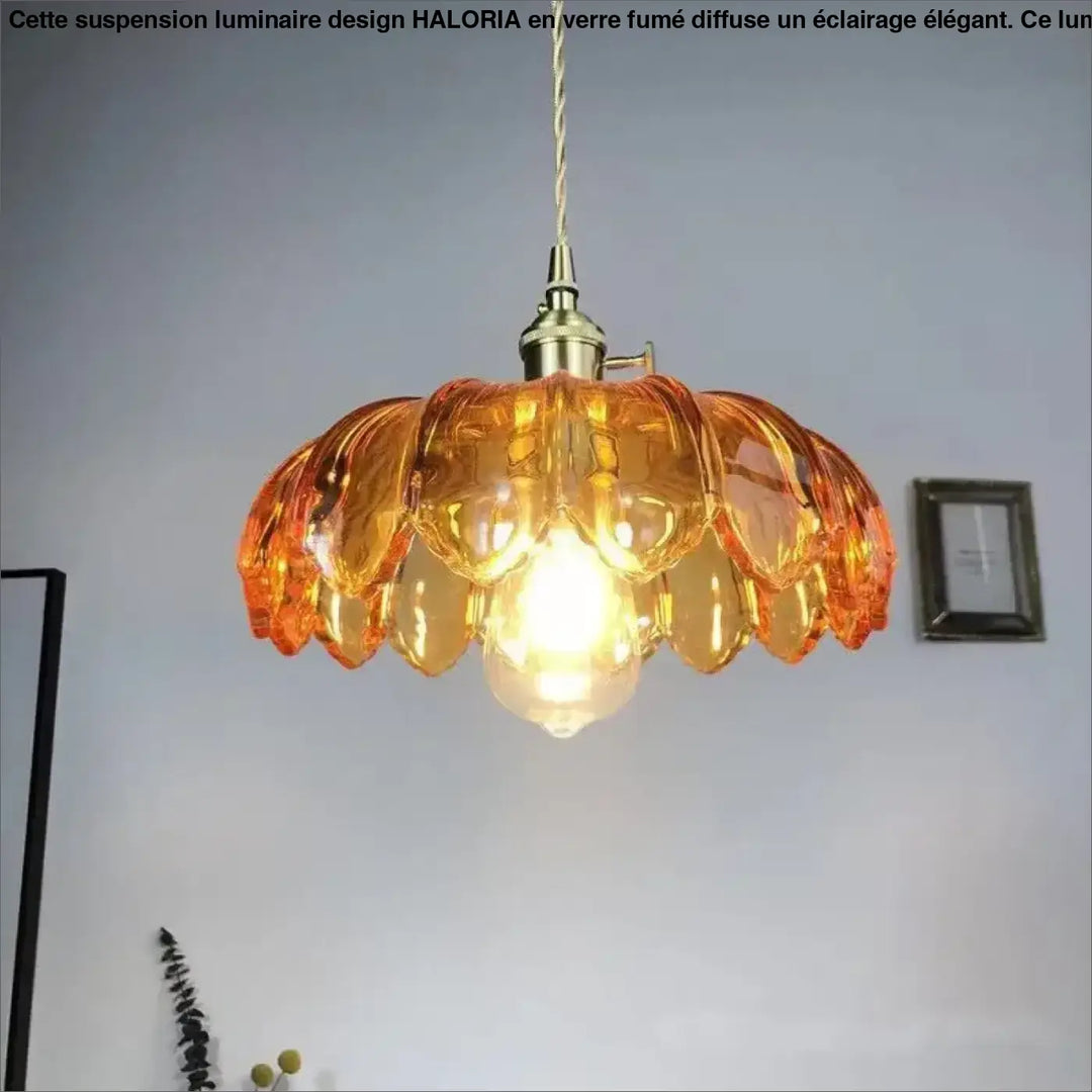 Suspension luminaire en verre motif floral au style élégant