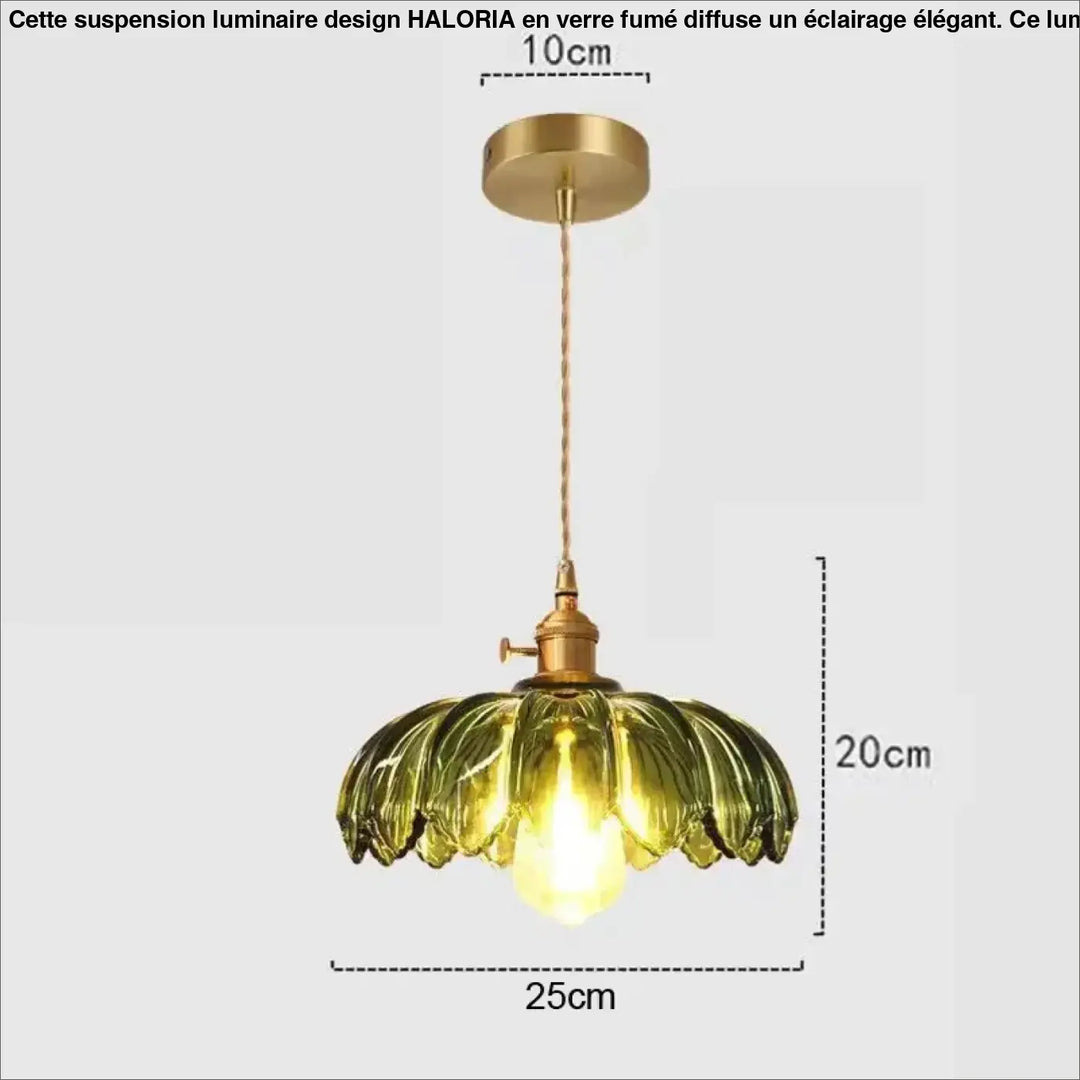 Suspension luminaire en verre motif floral au style élégant