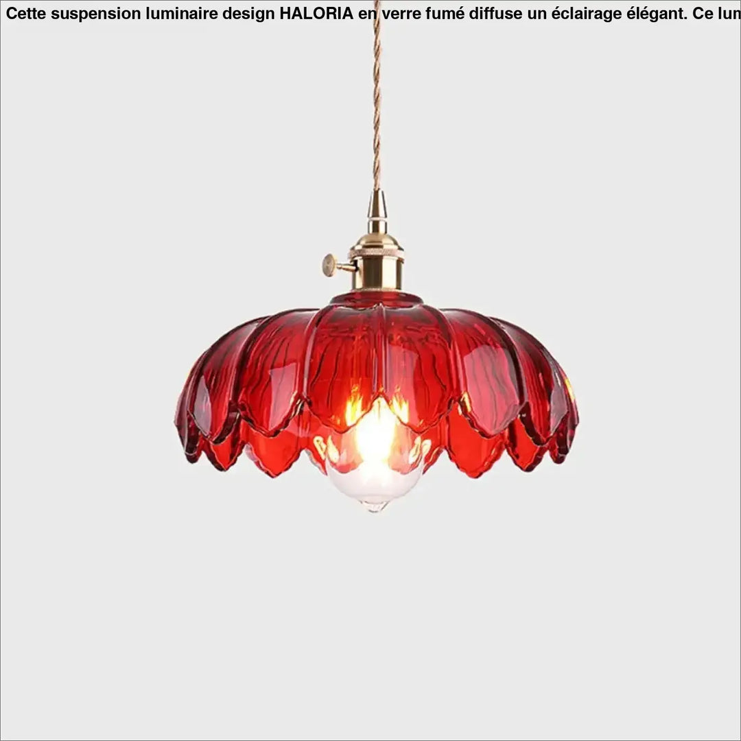 Suspension luminaire en verre motif floral au style élégant