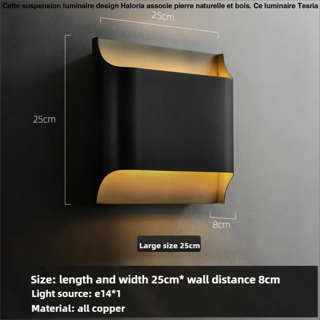 Applique murale design noir led éclairage ambiance