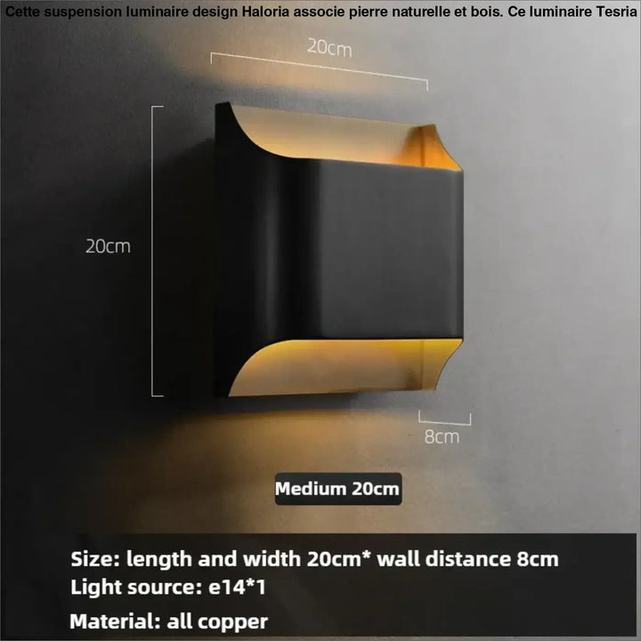 Applique murale design noir led éclairage ambiance