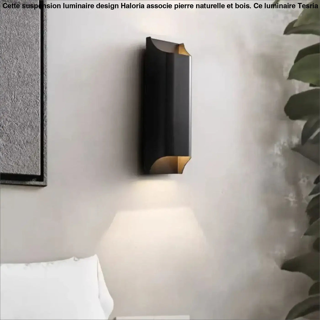 Applique murale design noir led éclairage ambiance