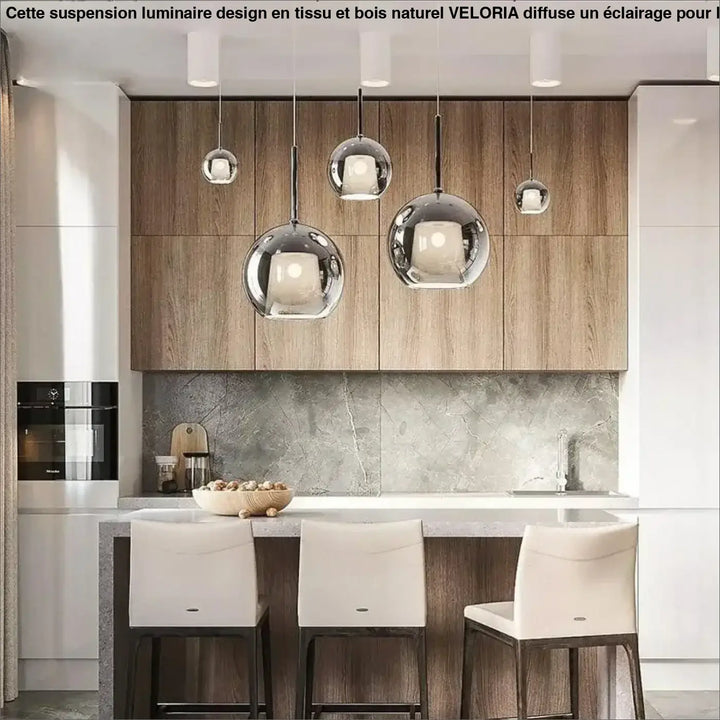 Suspension luminaire en verre ambré style moderne design