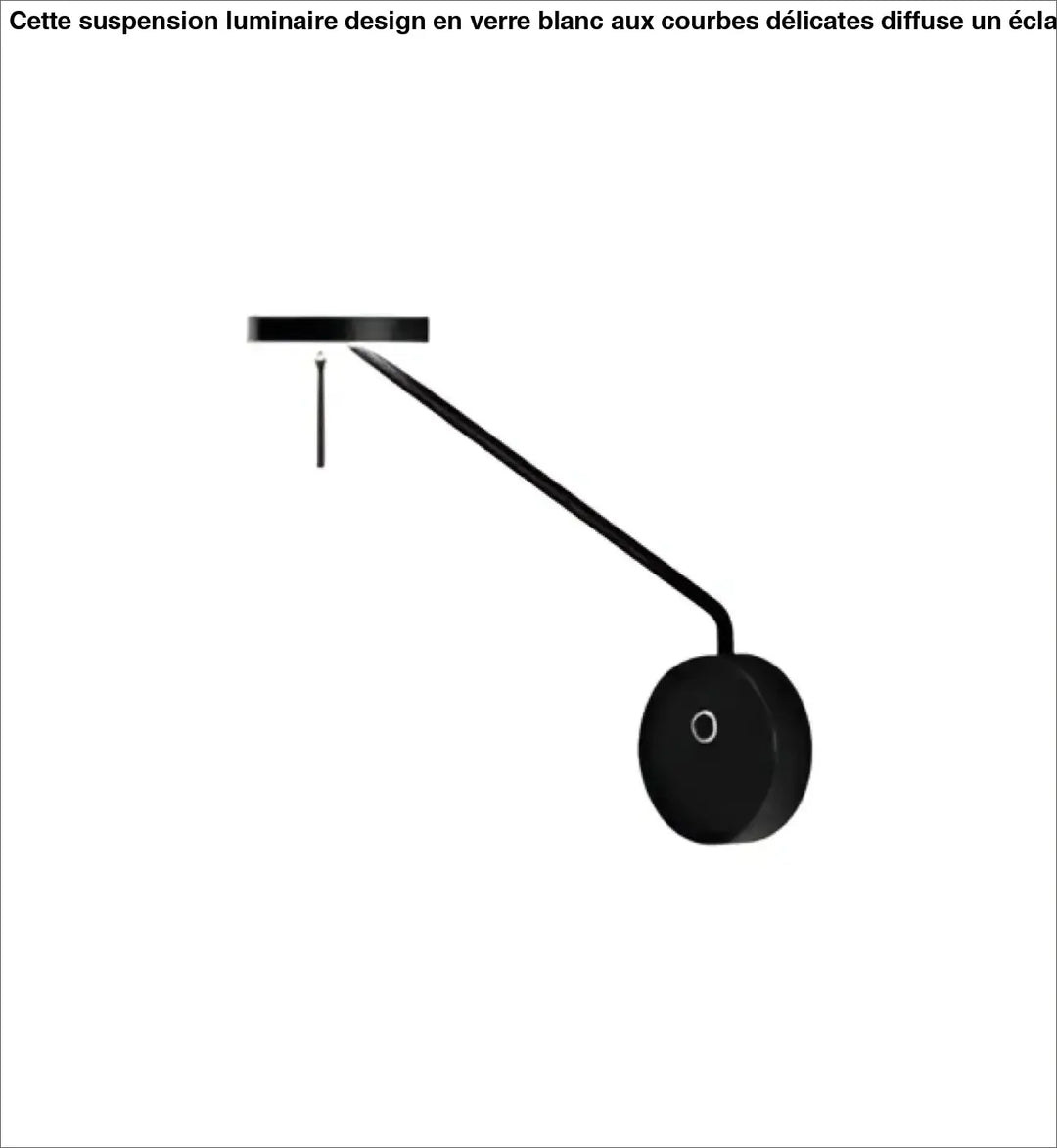 Applique murale xalto avec bras long en finition mate noire et lumière directionnelle monté au mur avec base circulaire