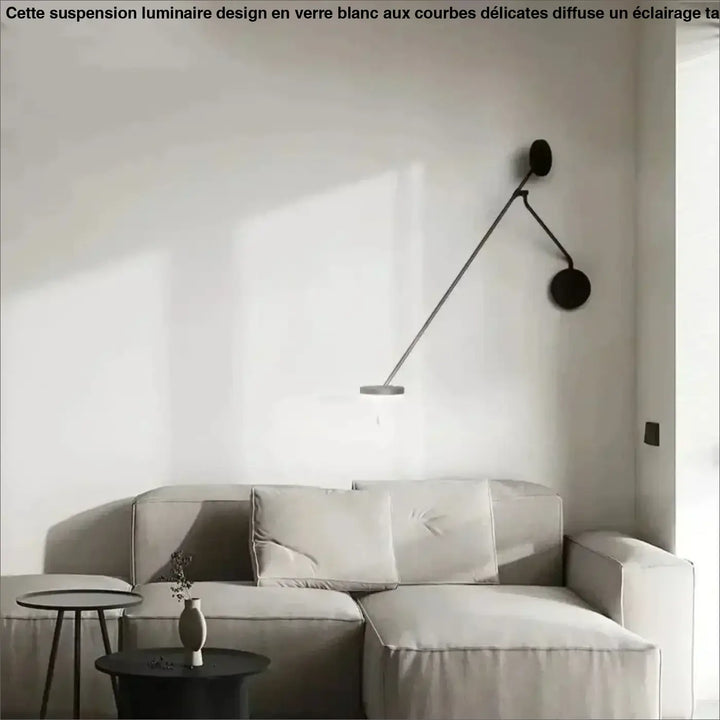 Applique murale noire minimaliste xalto avec bras long articulé et lumière directionnelle à doubles abat-jour circulaires
