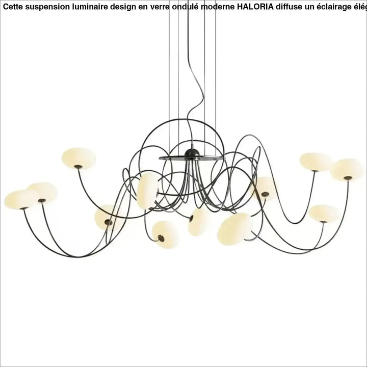 Suspension design sculpturale lumières multiples élégant