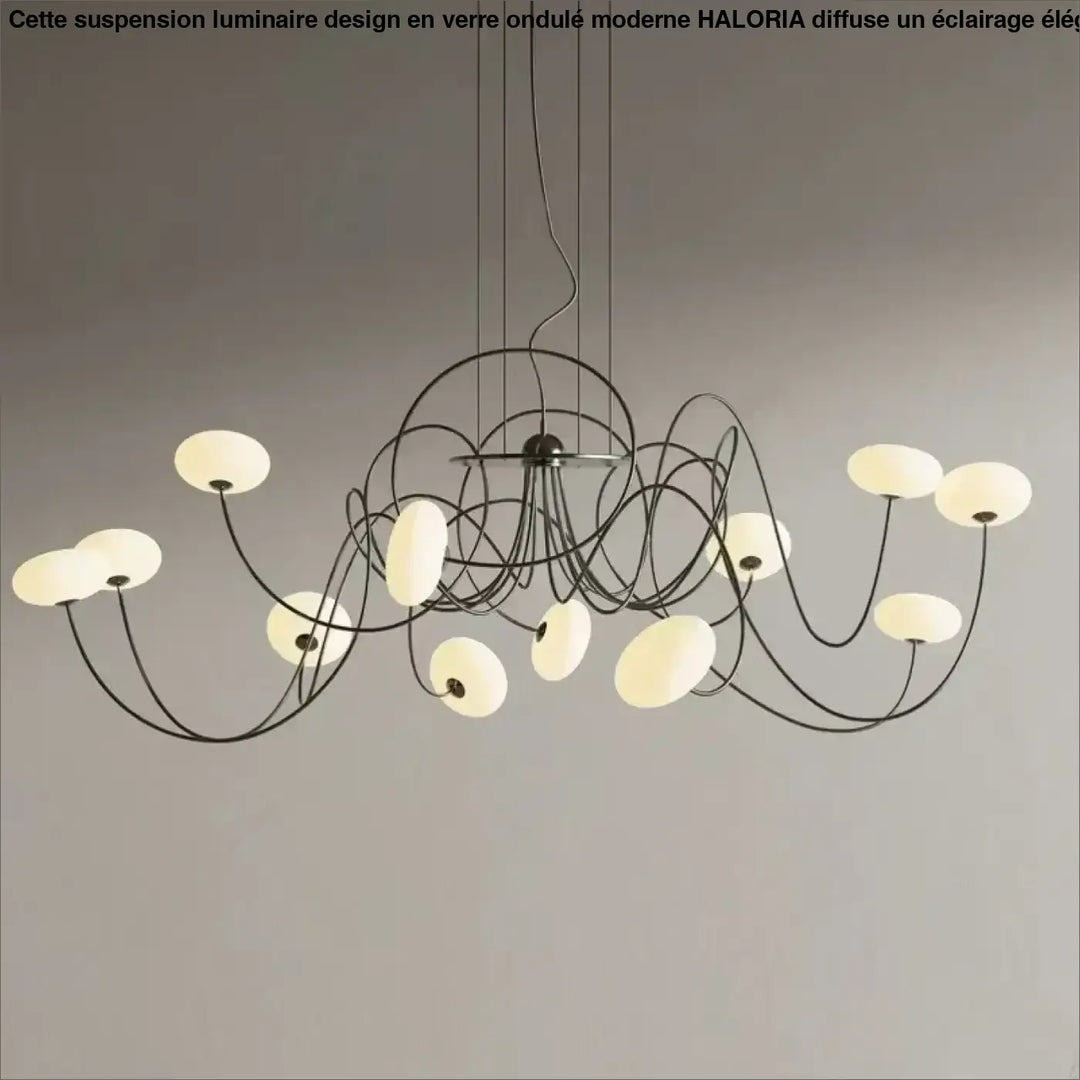 Suspension design sculpturale lumières multiples élégant