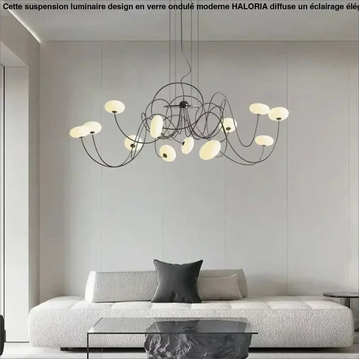 Suspension design sculpturale lumières multiples élégant