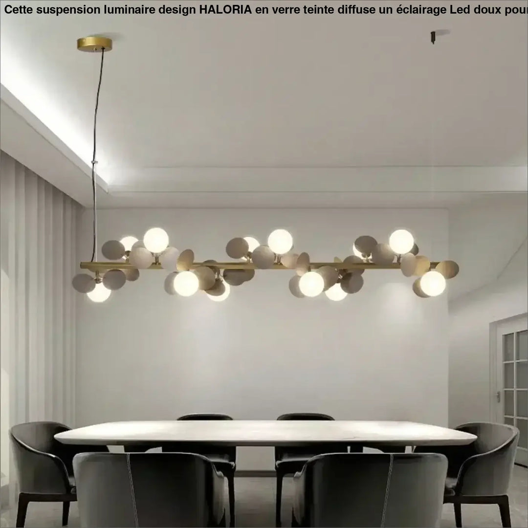 Suspension luminaire orbellia dorée moderne avec ampoule incluse blanc gris suspendue au-dessus de la salle à manger