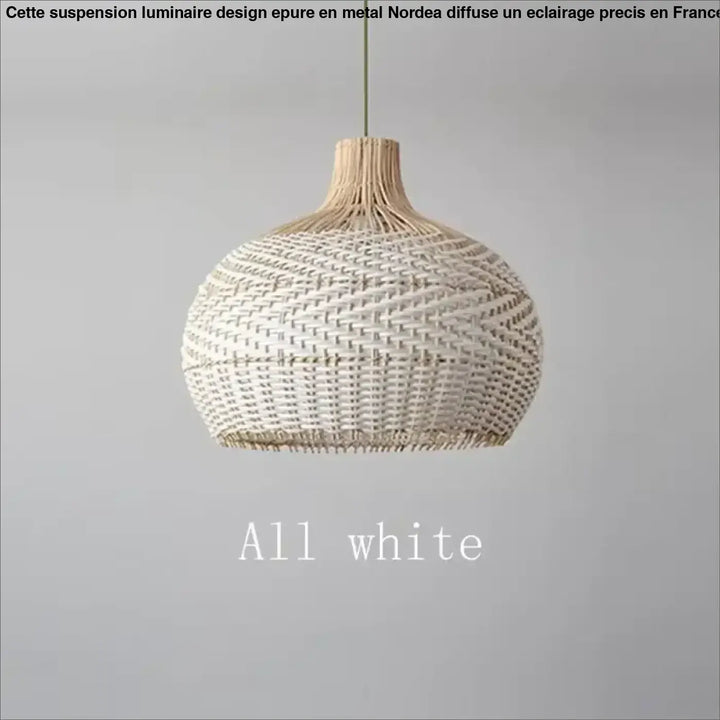 Luminaire noir et blanc en rotin design écologique et chic