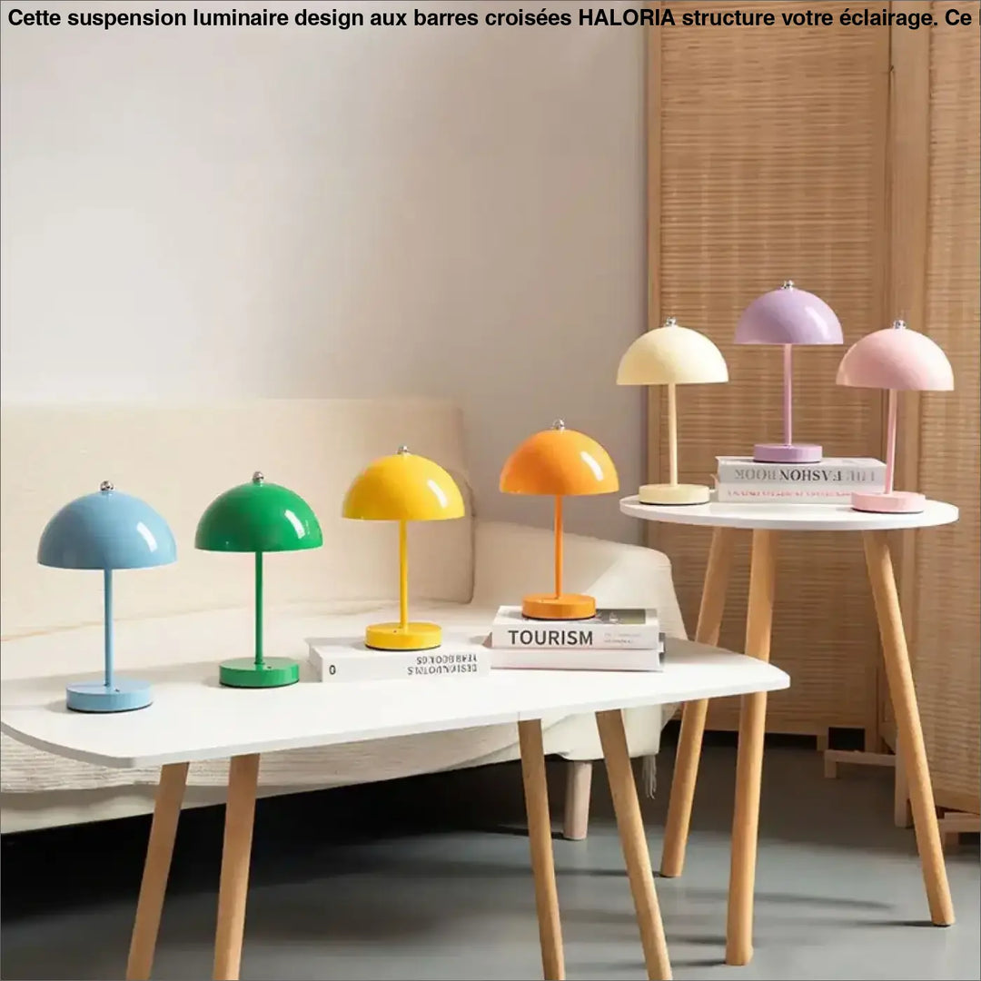 Lampe de chevet skadi design scandinave avec éclairage tamisé et lumière douce en pastel aux pieds métalliques fins