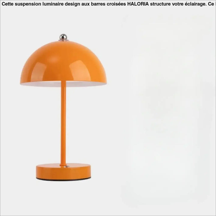Lampe de chevet skadi design scandinave avec lampe orange dome en metal et éclairage tamisé pour lumière douce