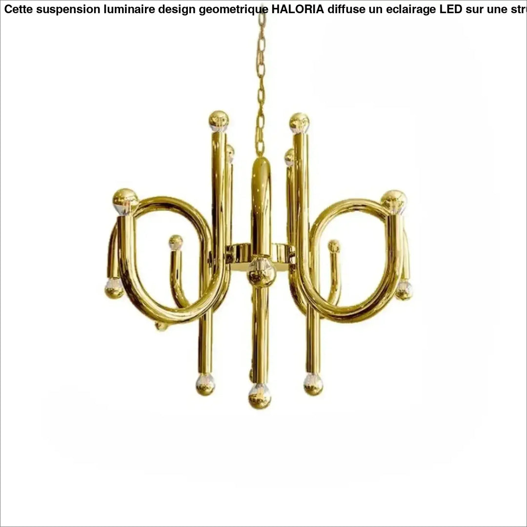 Suspension luminaire mercyl en acier inoxydable doré avec bras incurvés modernes et accents sphériques compatible 90-260v