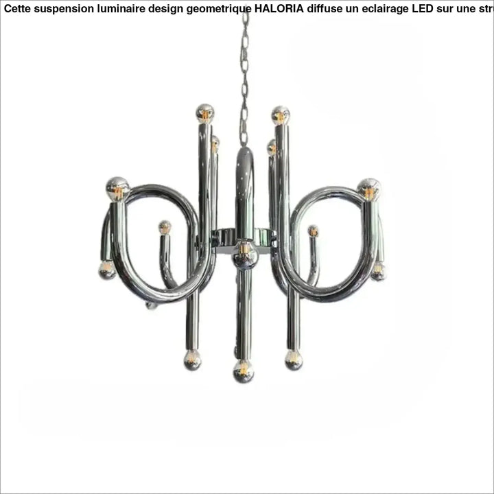 Suspension luminaire mercyl chrome avec bras incurvés et accents sphériques en acier inoxydable 90-260v