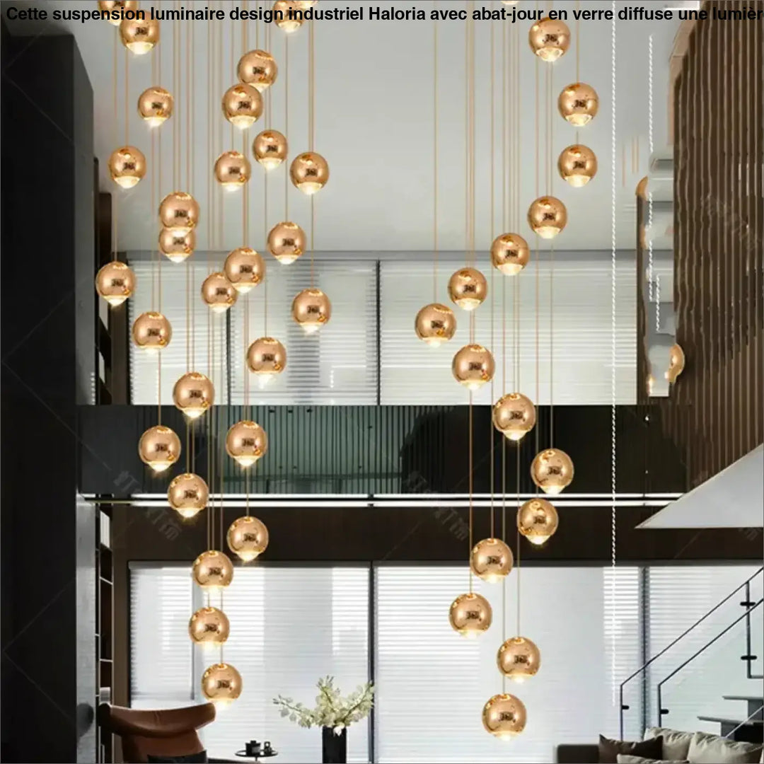 Suspension Cascade Moderne Boules Élégante Design Luxe