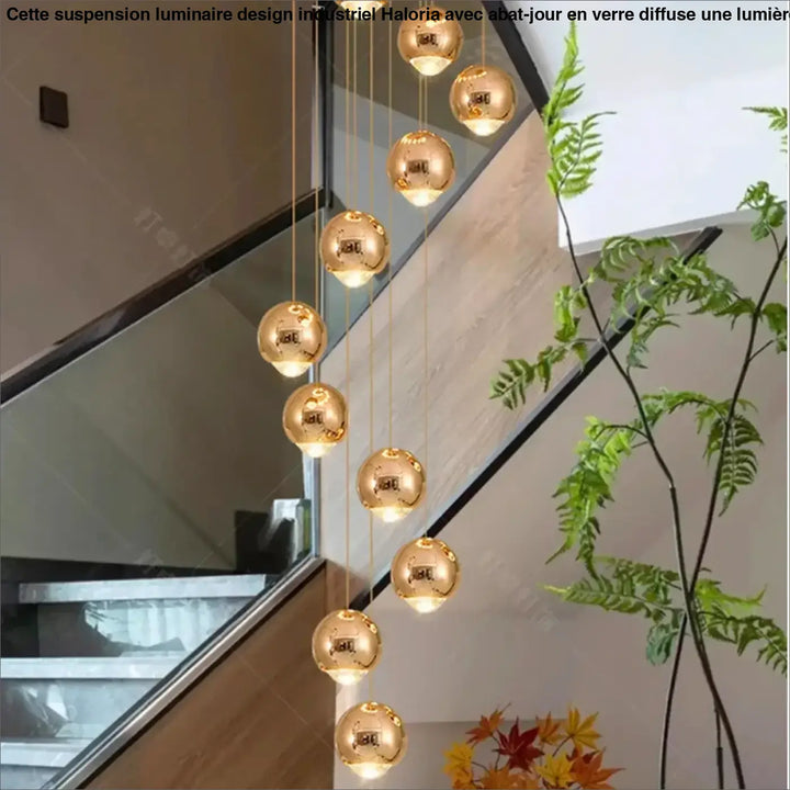Suspension Cascade Moderne Boules Élégante Design Luxe