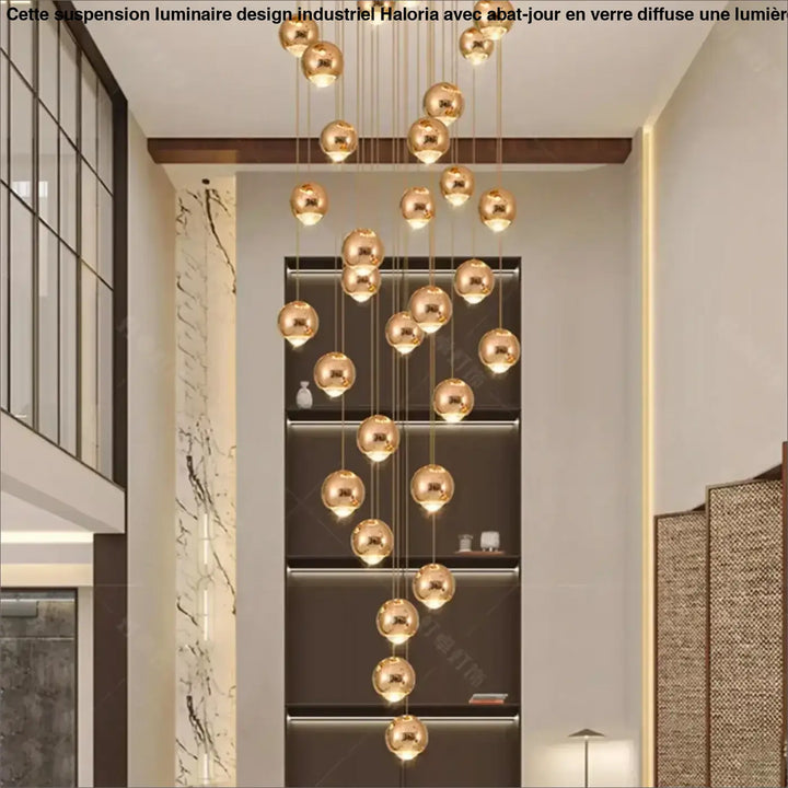 Suspension Cascade Moderne Boules Élégante Design Luxe
